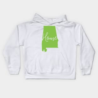 Alabama Home in Green Kids Hoodie